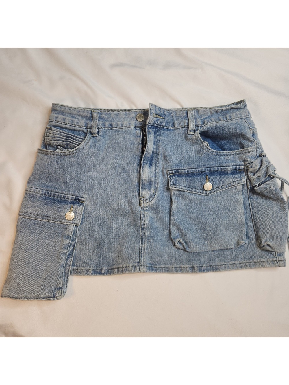 Fashion Nova denim mini skirt with cargo pockets